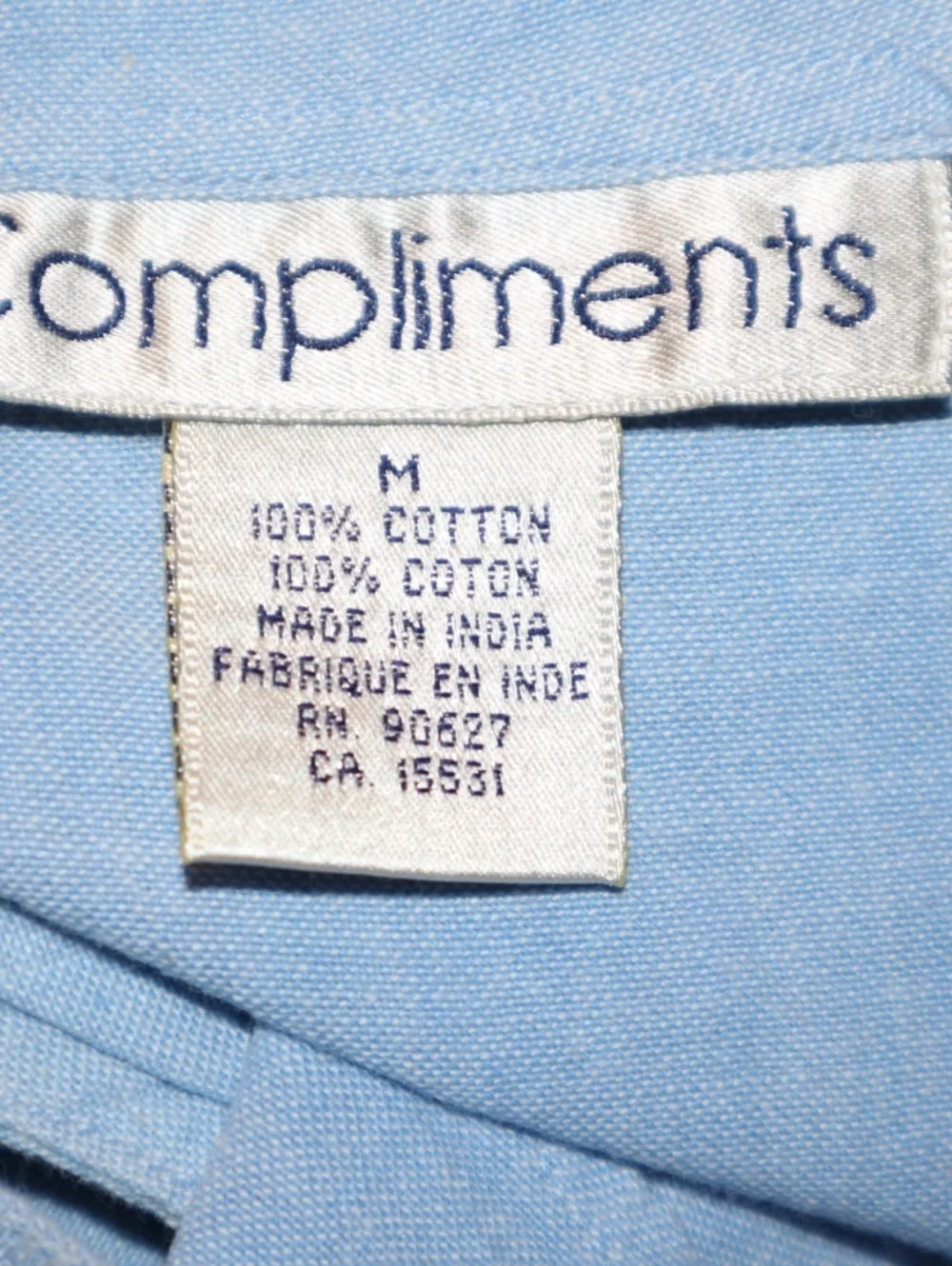 Compliments Light Blue Cotton Midi Dress Sleeveless Size Meduim - Picture 9 of 9